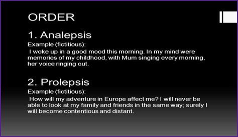 What is Prolepsis and Analepsis?